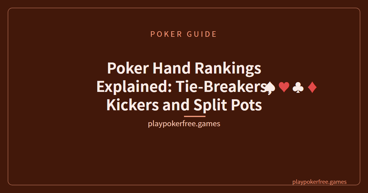 Poker Hand Rankings Explained: Tie-Breakers, Kickers and Split Pots