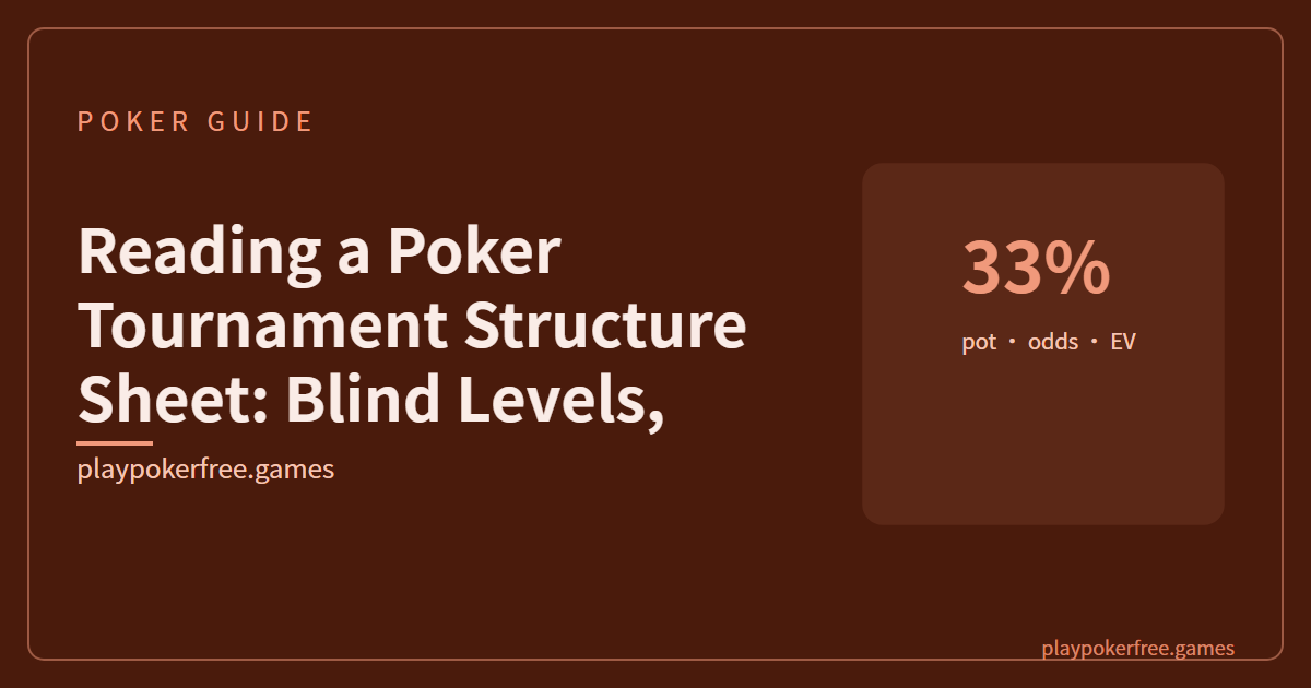 Reading a Poker Tournament Structure Sheet: Blind Levels, Breaks and Late Registration